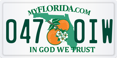 FL license plate 0470IW