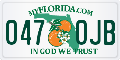 FL license plate 0470JB