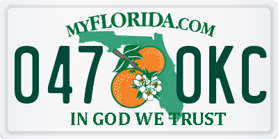FL license plate 0470KC