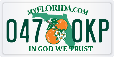 FL license plate 0470KP
