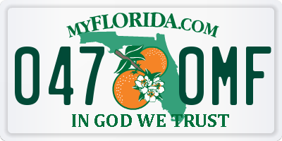 FL license plate 0470MF