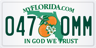 FL license plate 0470MM