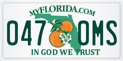 FL license plate 0470MS