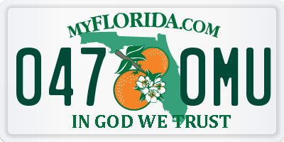 FL license plate 0470MU