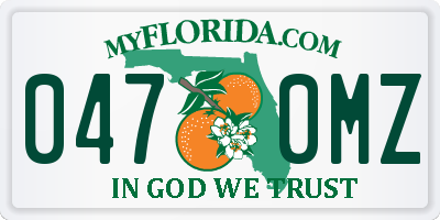 FL license plate 0470MZ