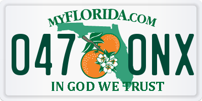 FL license plate 0470NX
