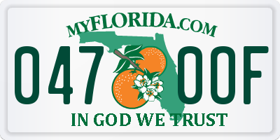 FL license plate 0470OF