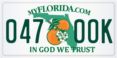 FL license plate 0470OK