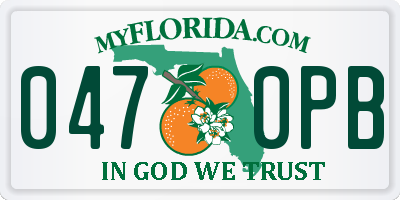 FL license plate 0470PB