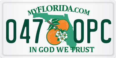 FL license plate 0470PC