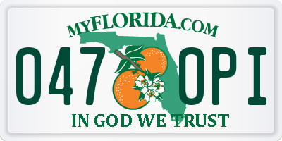 FL license plate 0470PI