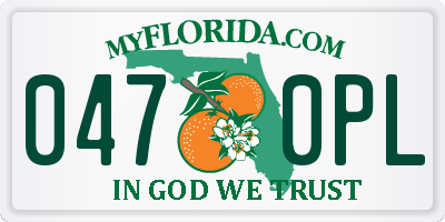 FL license plate 0470PL