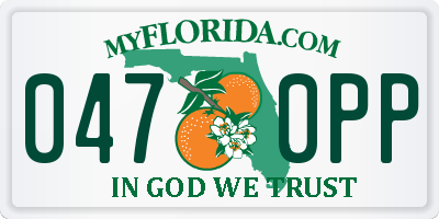 FL license plate 0470PP