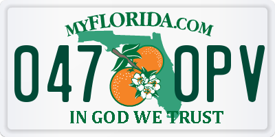 FL license plate 0470PV