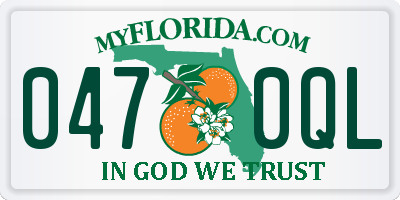FL license plate 0470QL