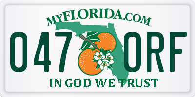FL license plate 0470RF