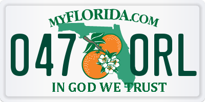 FL license plate 0470RL