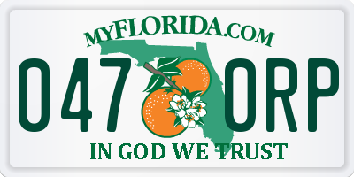 FL license plate 0470RP