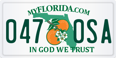 FL license plate 0470SA