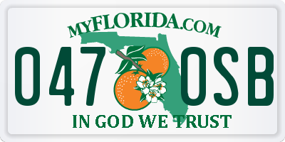 FL license plate 0470SB