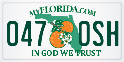 FL license plate 0470SH