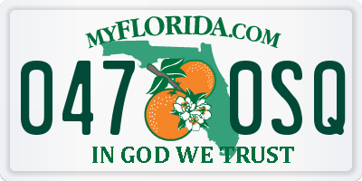 FL license plate 0470SQ