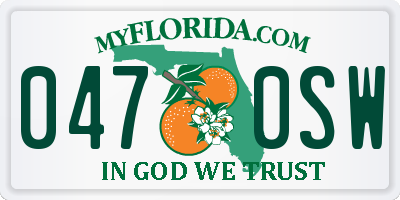 FL license plate 0470SW