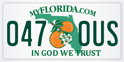 FL license plate 0470US