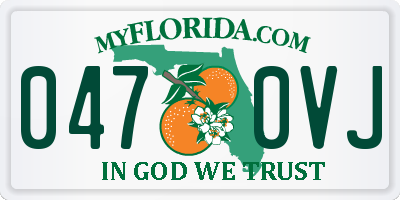 FL license plate 0470VJ