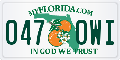 FL license plate 0470WI