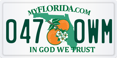FL license plate 0470WM