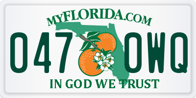 FL license plate 0470WQ