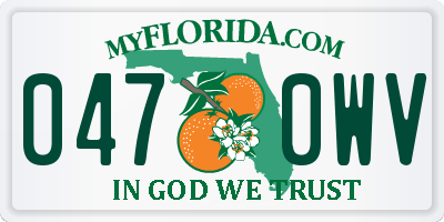 FL license plate 0470WV