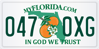FL license plate 0470XG