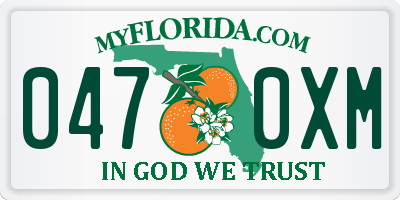 FL license plate 0470XM