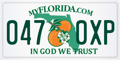 FL license plate 0470XP