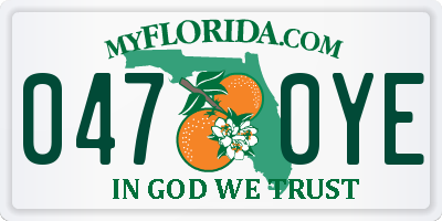 FL license plate 0470YE