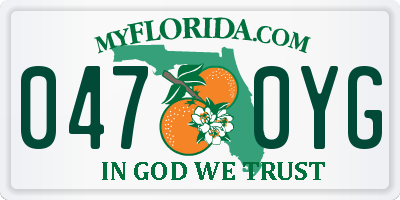 FL license plate 0470YG