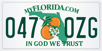 FL license plate 0470ZG