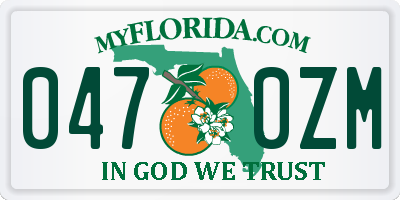 FL license plate 0470ZM