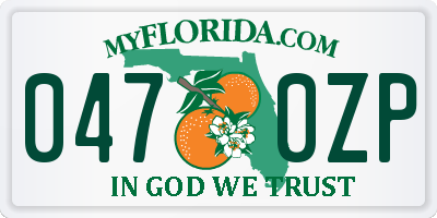 FL license plate 0470ZP