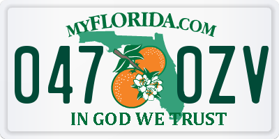 FL license plate 0470ZV