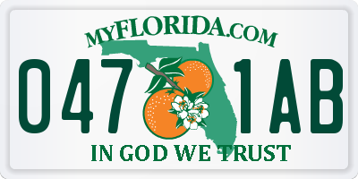FL license plate 0471AB
