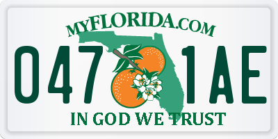 FL license plate 0471AE