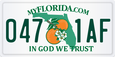 FL license plate 0471AF