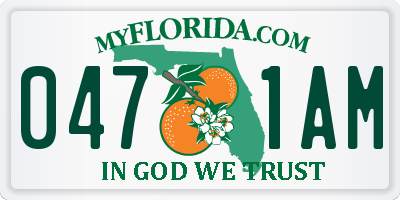 FL license plate 0471AM