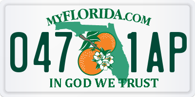 FL license plate 0471AP