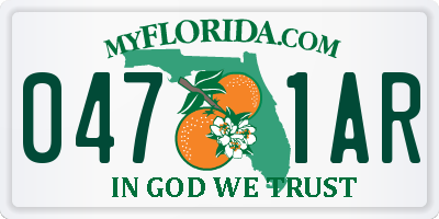 FL license plate 0471AR