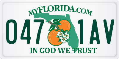 FL license plate 0471AV
