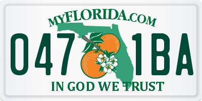FL license plate 0471BA